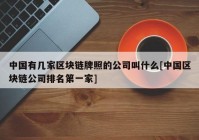 中国有几家区块链牌照的公司叫什么[中国区块链公司排名第一家]