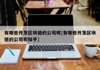 有哪些开发区块链的公司呢[有哪些开发区块链的公司呢知乎]