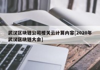 武汉区块链公司相关云计算内容[2020年武汉区块链大会]